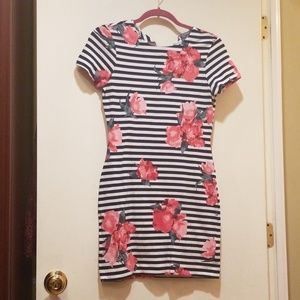 French Connection Dresses - French Connection Striped Floral Mini Dress 6 French Connection Dresses - French Connection Striped Floral Mini Dress 6